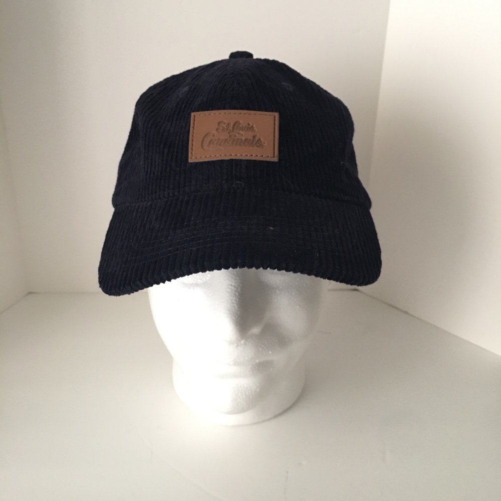 St Louis Cardinals Hat Strapback Cap Mens Promo Corduroy Leather Patch & Strap